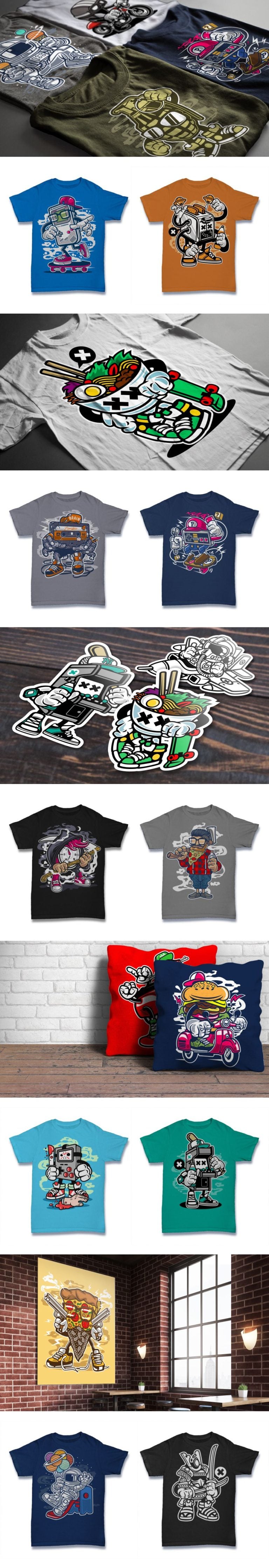 101 T-shirt Designs with Cartoon Concep | MasterBundles
