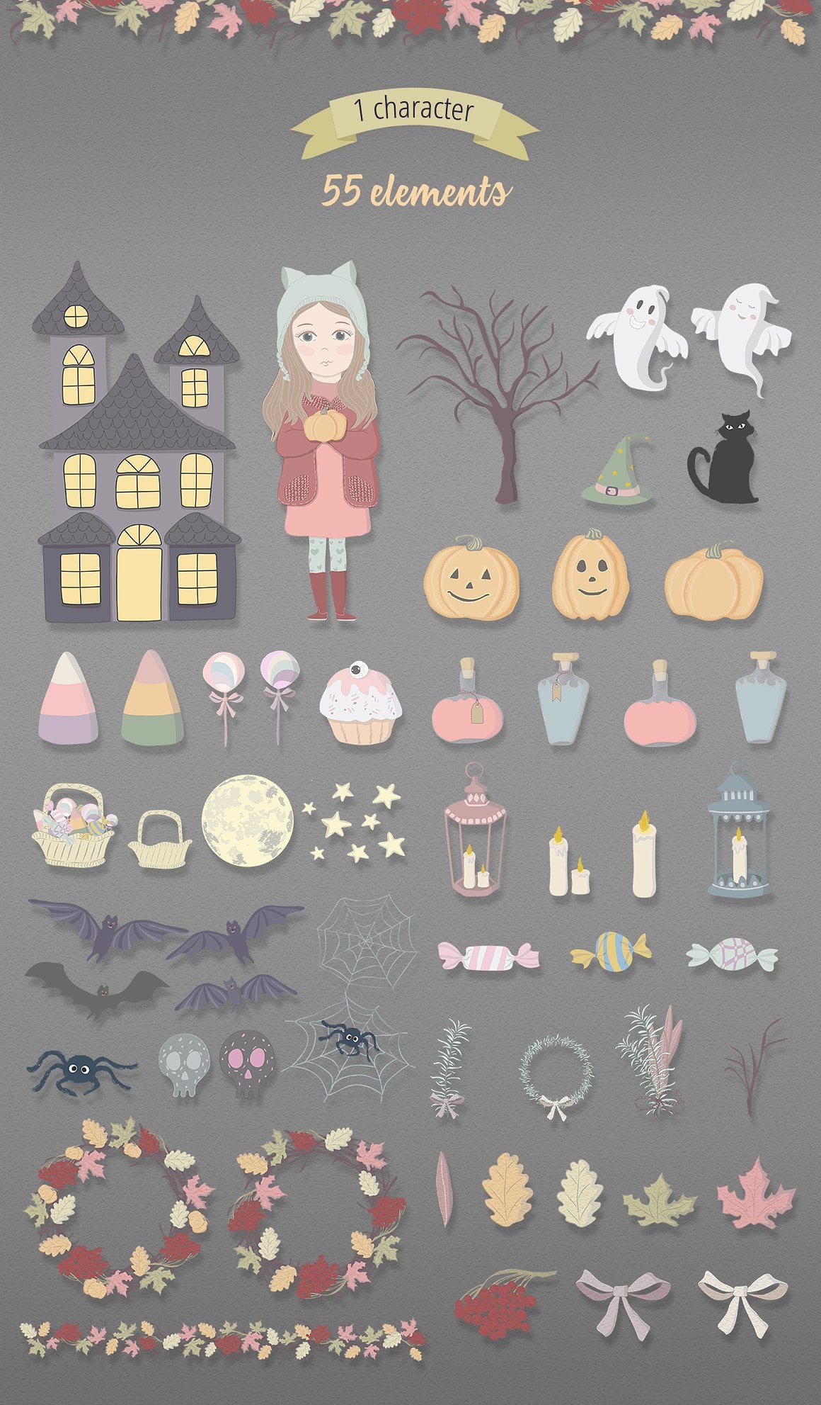 Halloween Fall Illustration Set