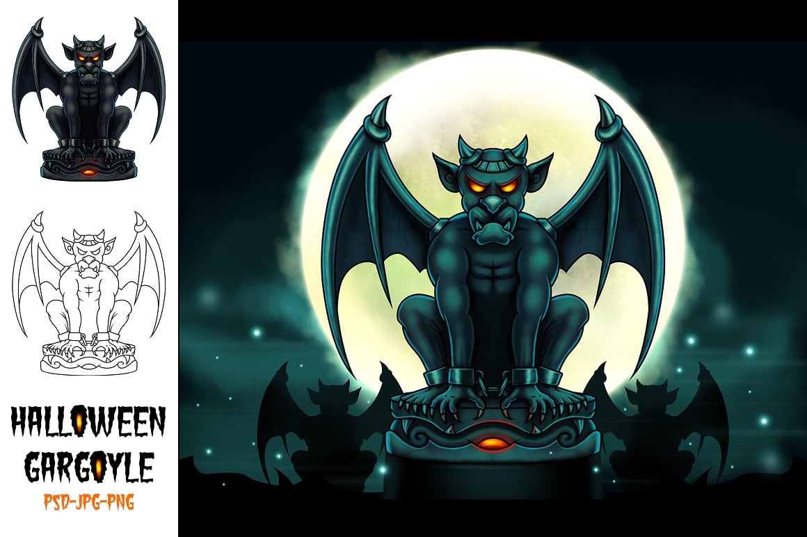 Halloween Gargoyle Illustration
