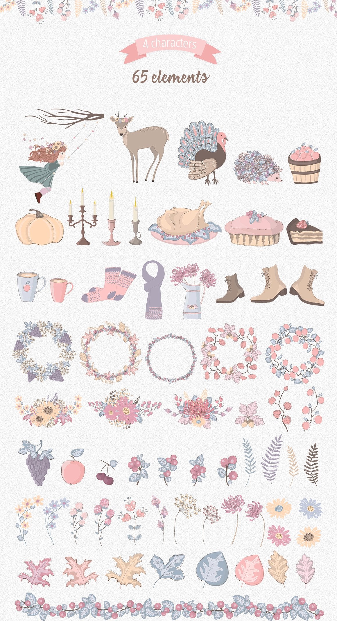 Thanksgiving Day Clipart Set