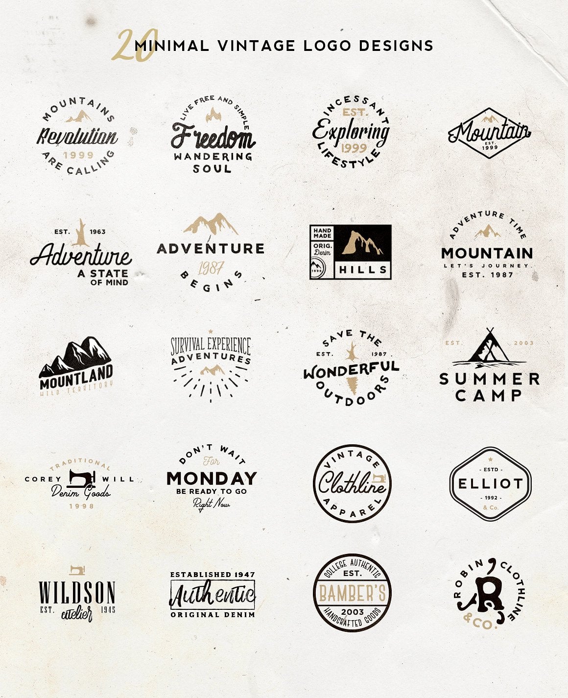 100 Vintage Stock Logo Templates - Only $24! – MasterBundles