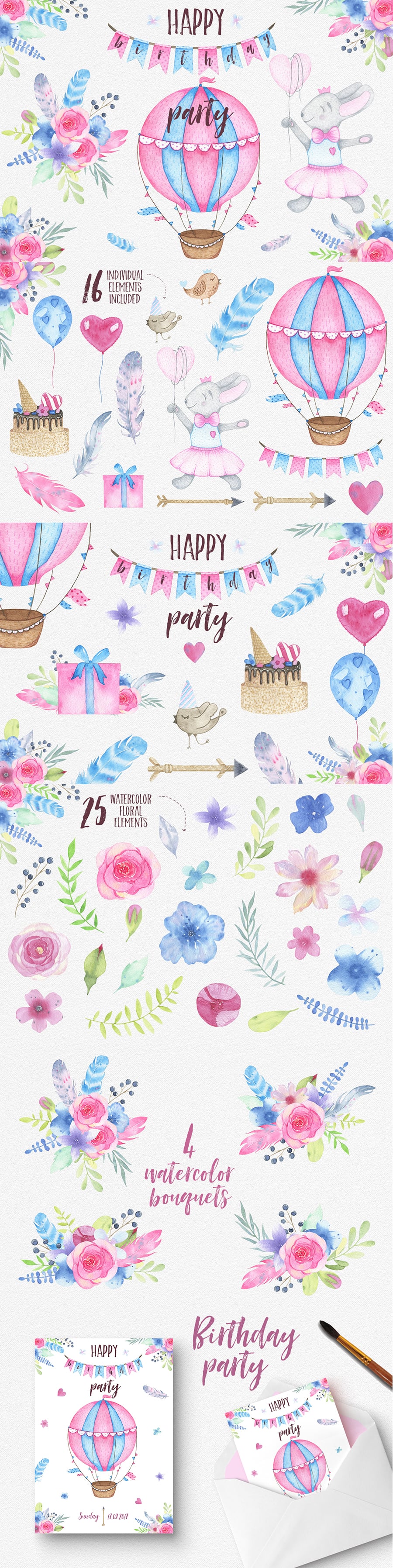 Watercolor Illustration Bundle - Master Bundles