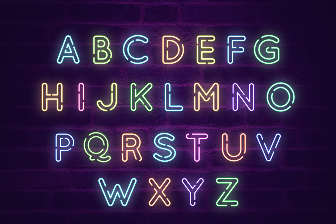 Neon words for your profile.