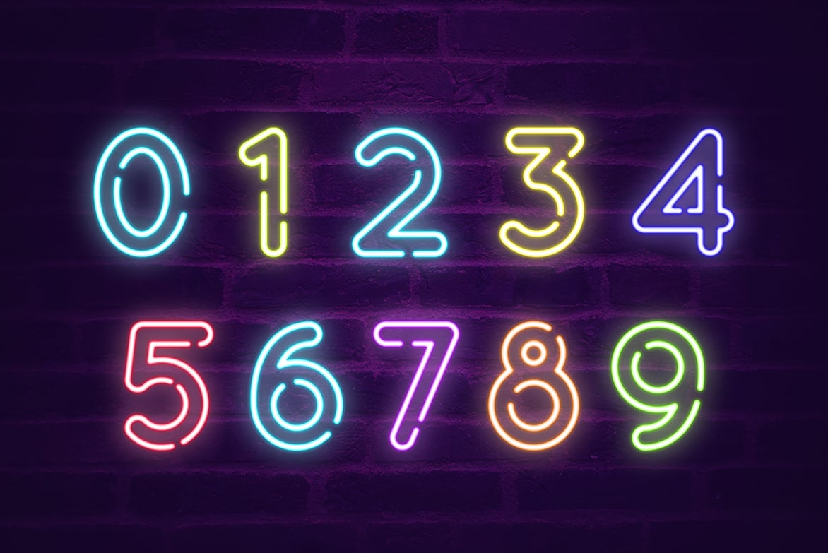 Set of neon numbers.