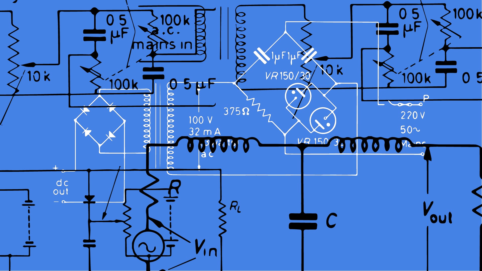 Vintage Electrical Circuits Illustrations