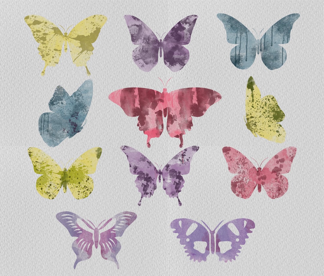 80 Watercolor Butterfly Set