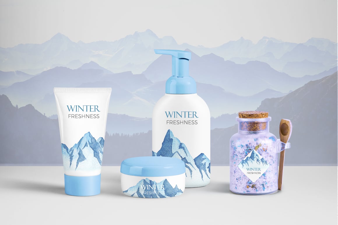 10 Watercolor Hand Drawn Mountains Rastr and Vector