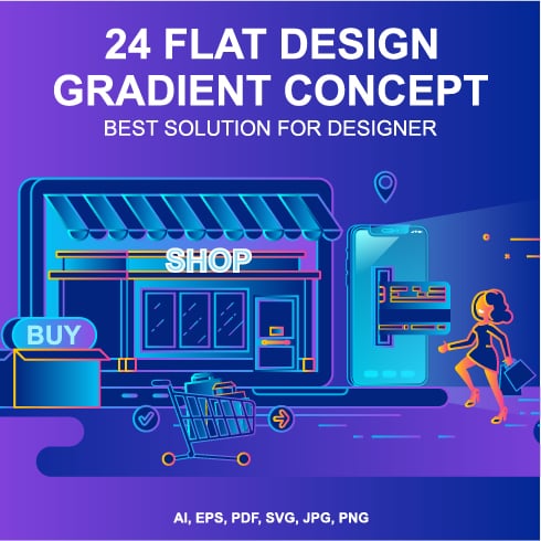 24 Gradient Flat Design Concepts –   $12