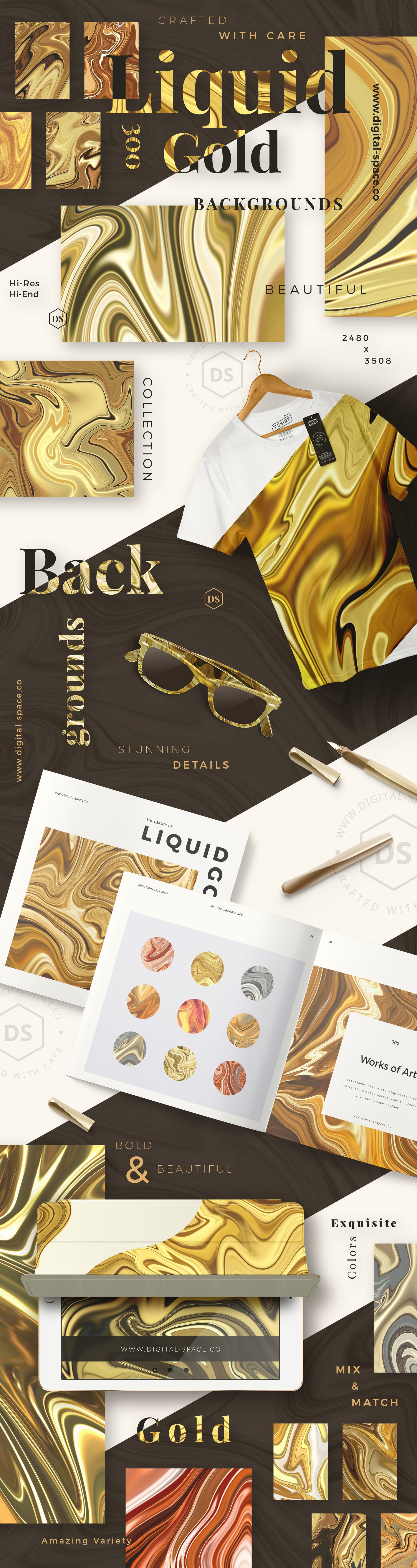 300 Liquid Gold Backgrounds