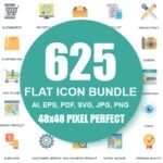 Graphics Bundle: 150 Flat Icons + 24 Design Templates - just $20