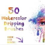 50 FREE Watercolor Splatter Brushes - $0