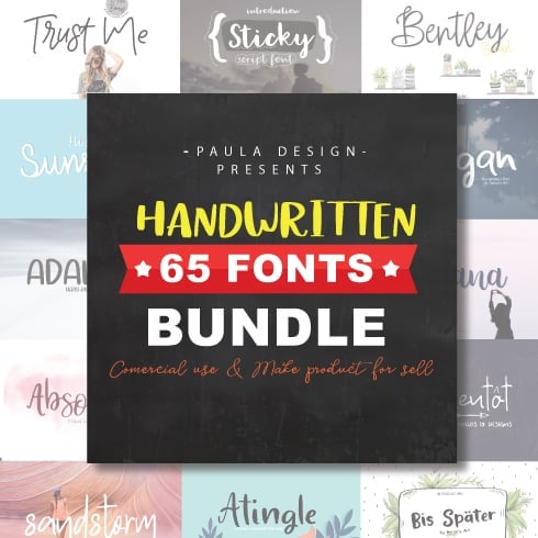 Handwritten Bundle: 65 Awesome Fonts 