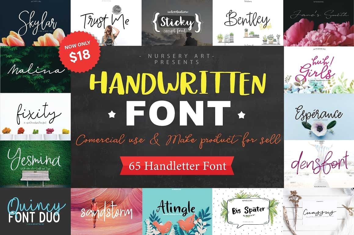 Girly Fonts - Best 65 Script and Brush Fonts | Handwritten Fonts