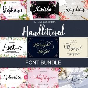 Hand Lettered Bundle: 9 Perfect Fonts.