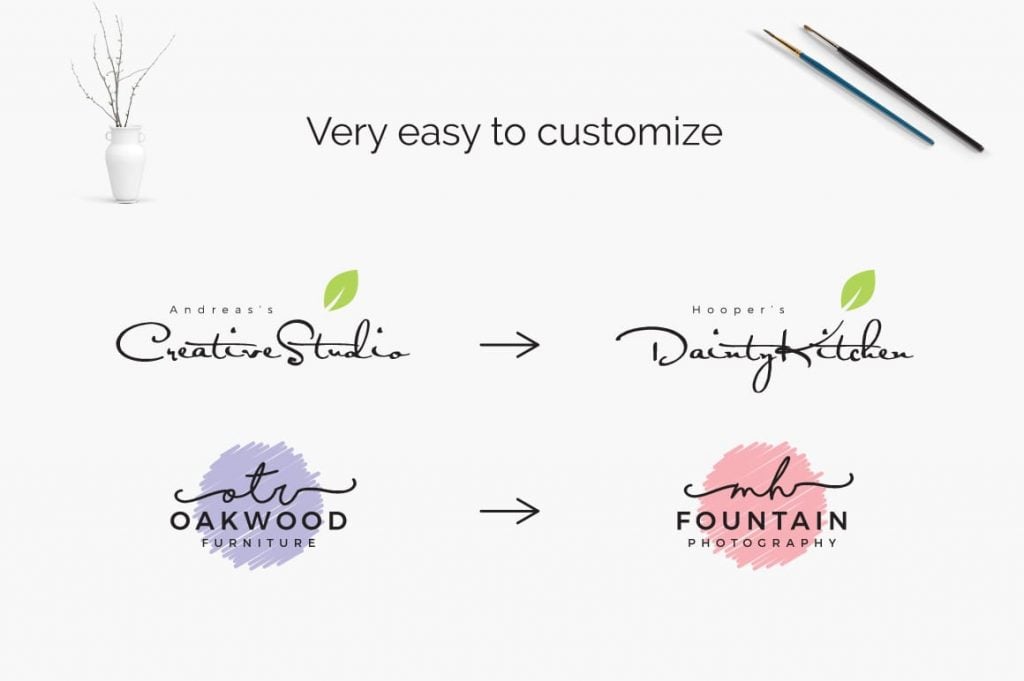 Feminine Logo: 52 Minimal Branding Girly Logos – MasterBundles