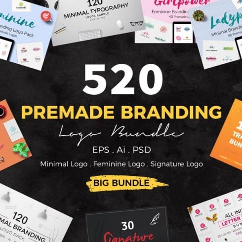 520 Premade Logo Bundle + Bonus 

