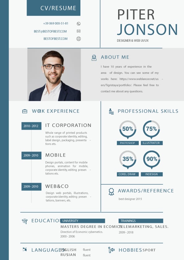 A general view of Student Resume Template.