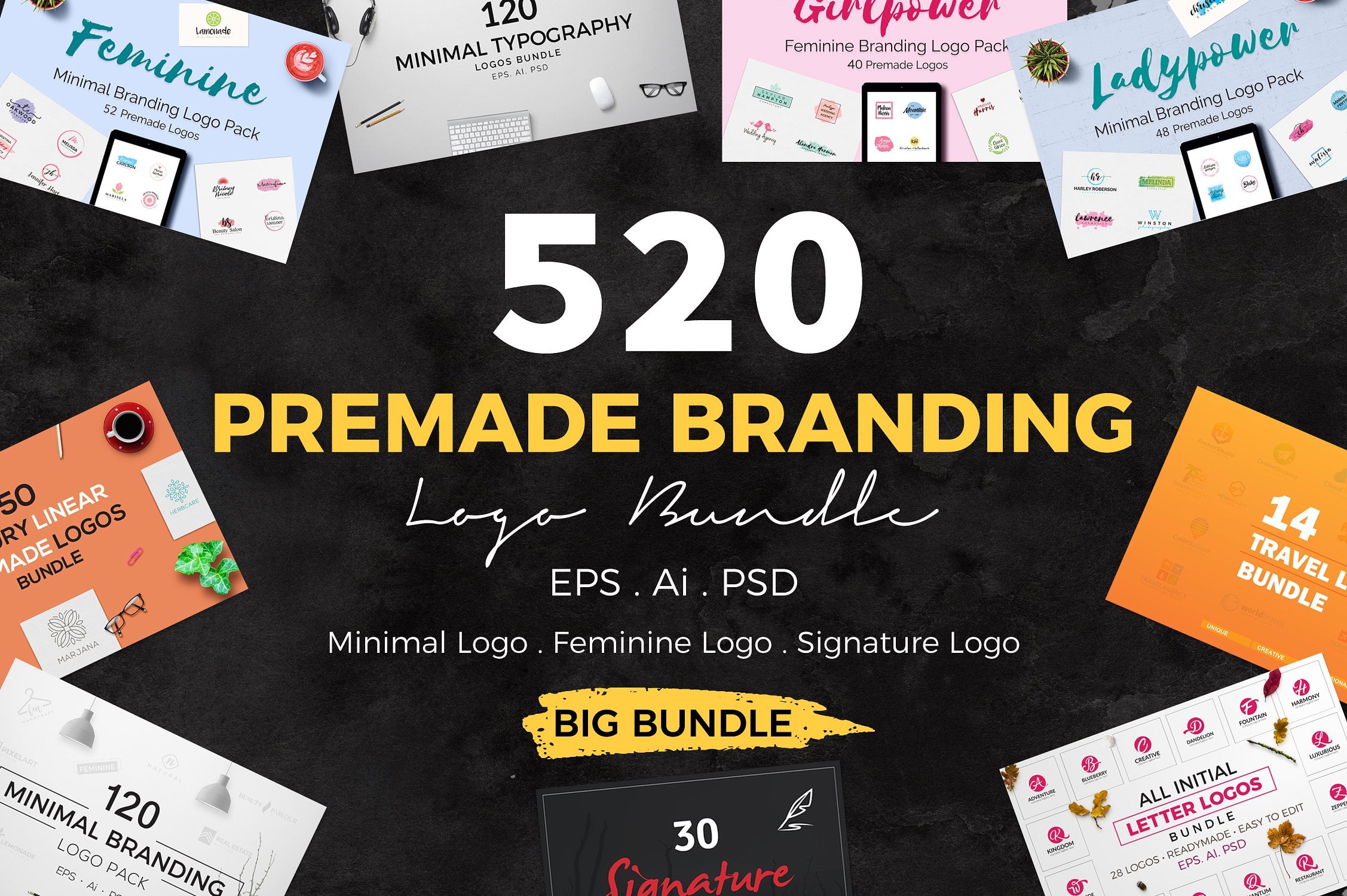 520 Premade Logo Bundle + Bonus - just $24 – MasterBundles