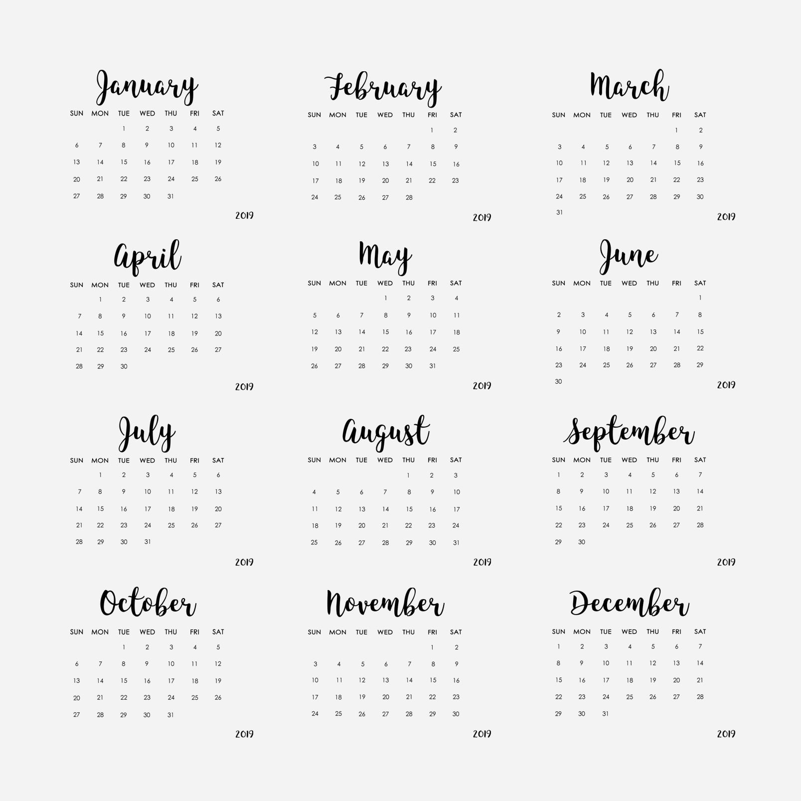 2021 Printable Calendar Template - $9 ONLY | Master Bundles