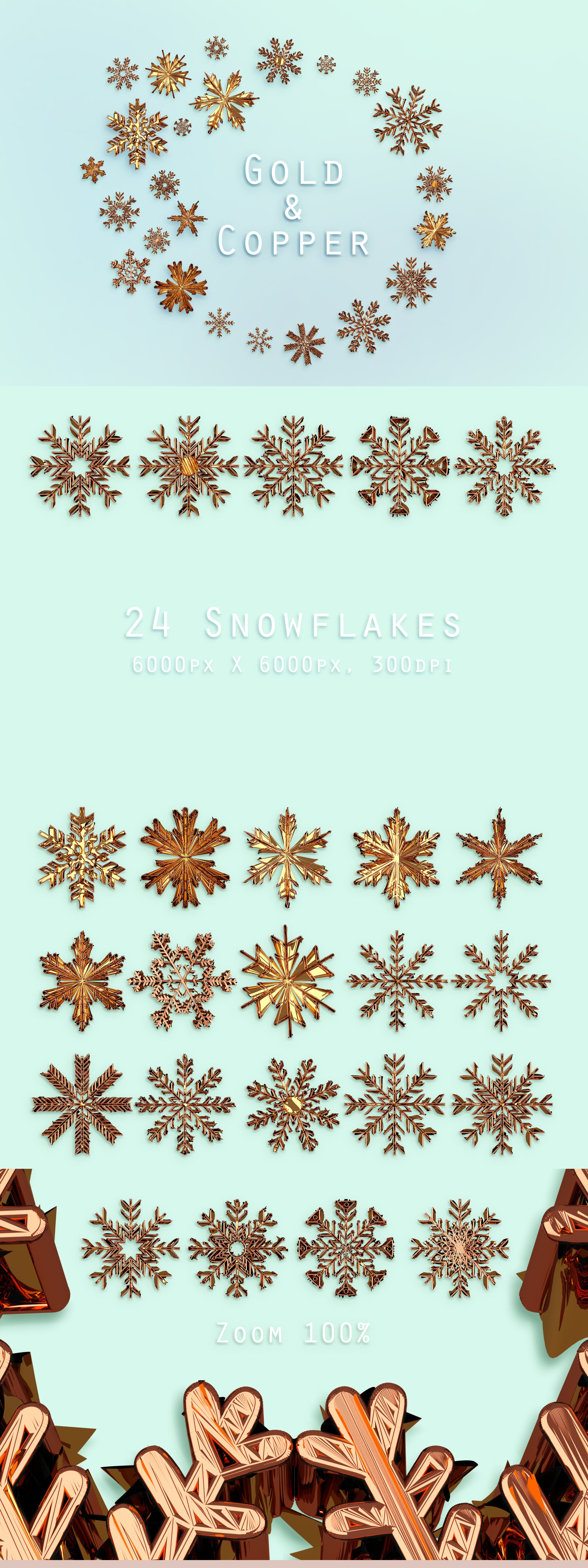 These are beautiful and contemporary snowflakes on the pastel background.