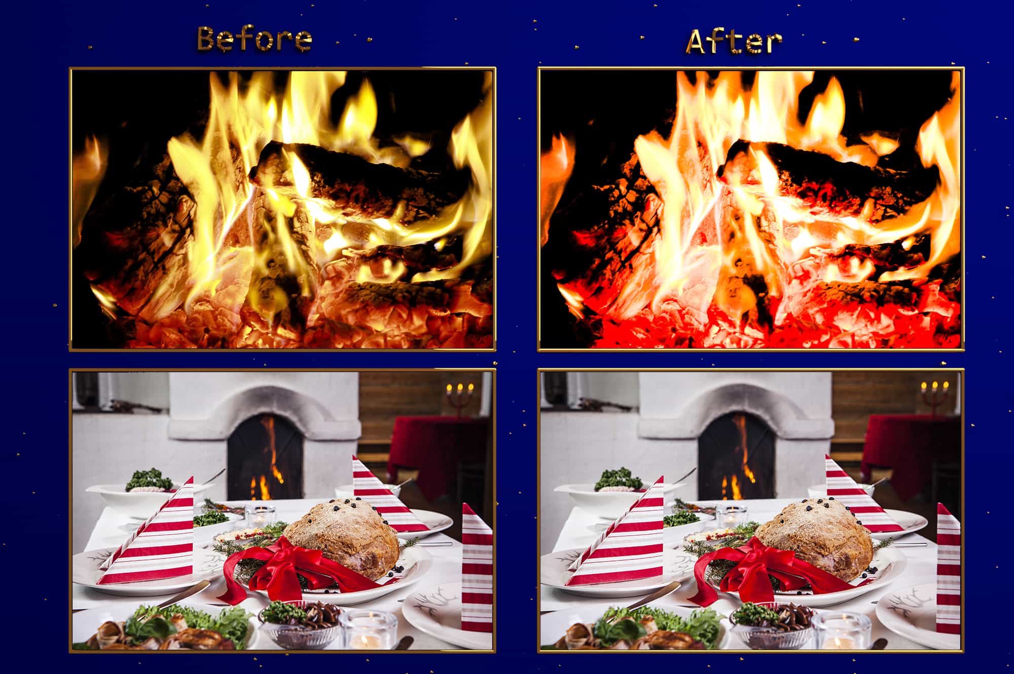 Preset for photo with fireplace.