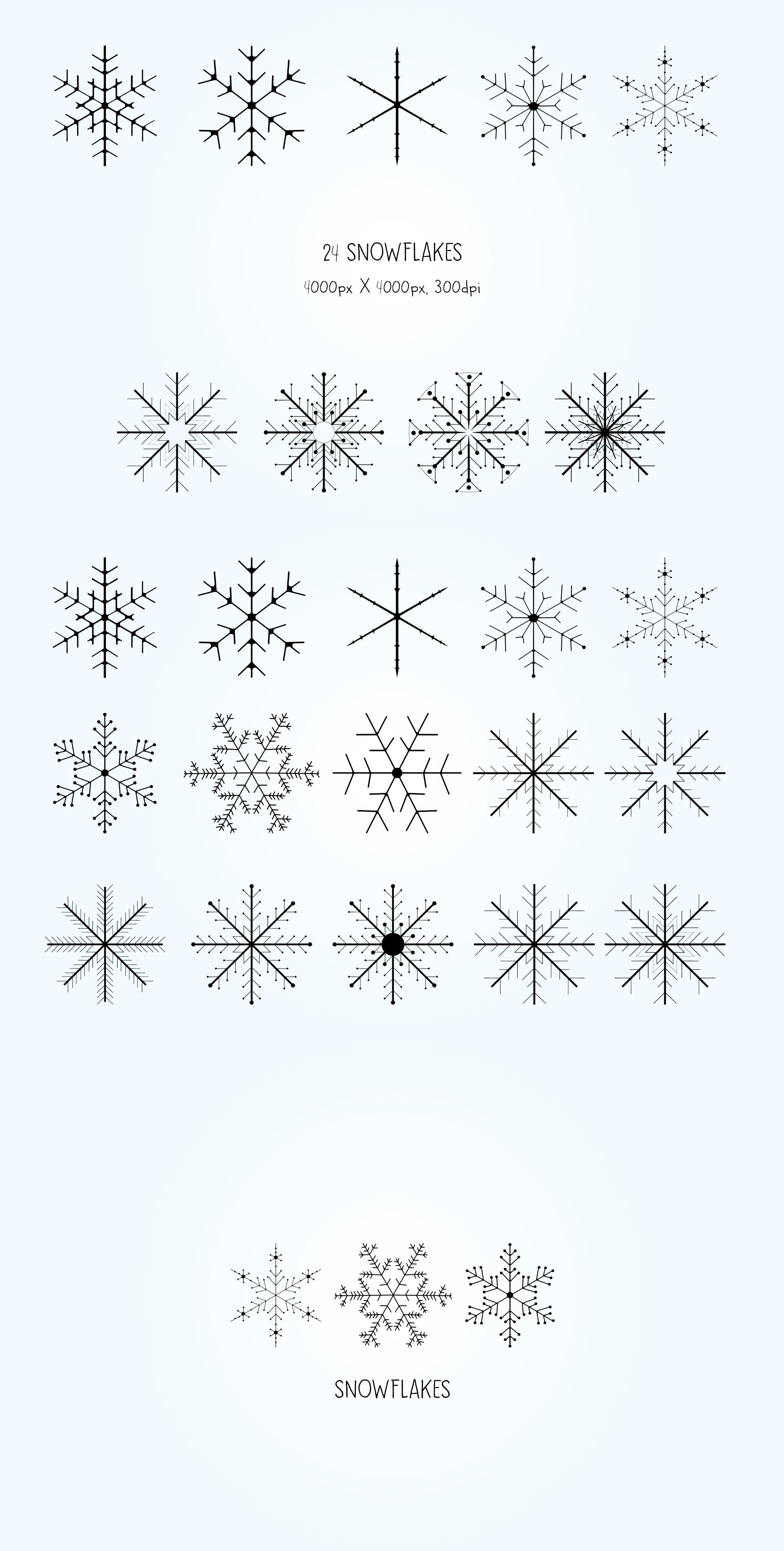 Thin and elegant snowflakes.
