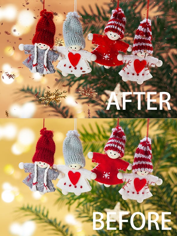Handmade Christmas tree decorations in the form of shepherds.