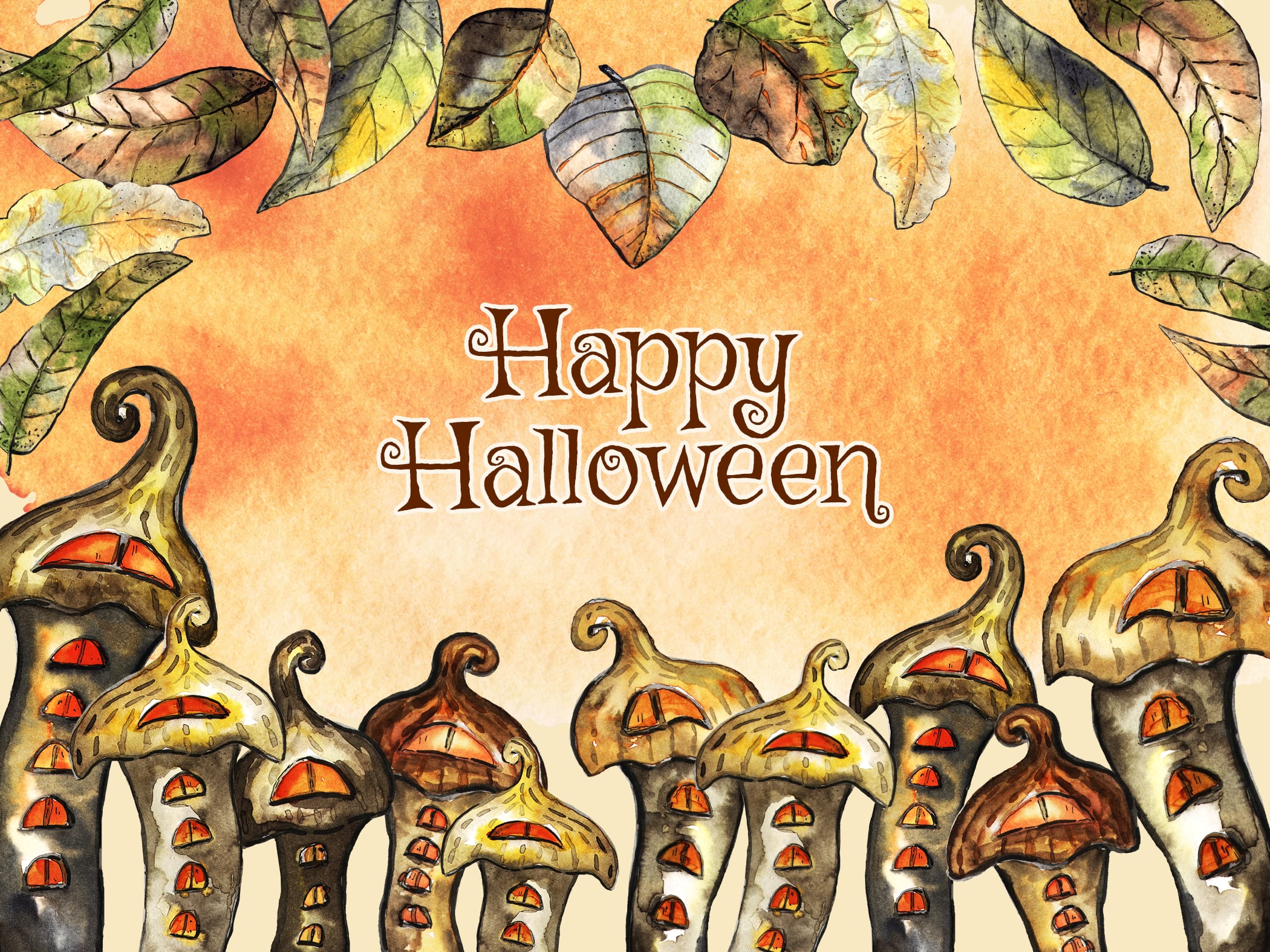 Halloween Watercolor Clipart