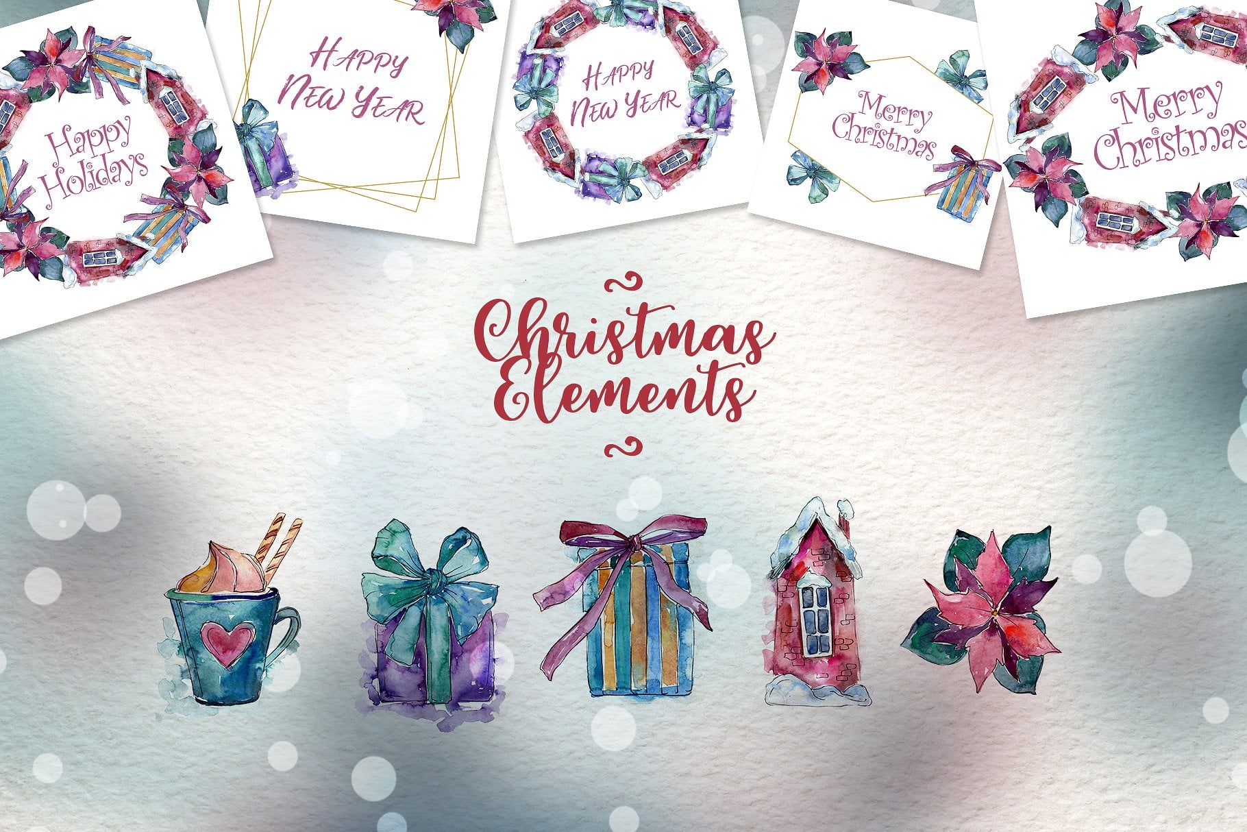 Christmas greeting cards for festive mood.