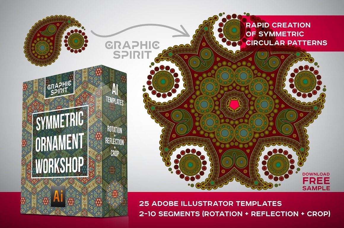 Symmetric Ornament Adobe Illustrator Templates