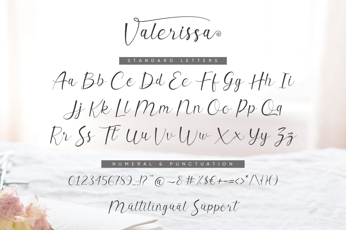 General view of Valerissa font.