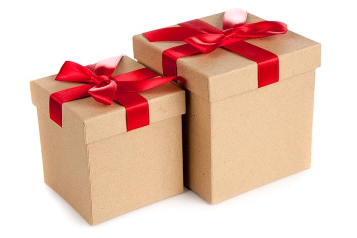 Gift boxes isolated on white background.