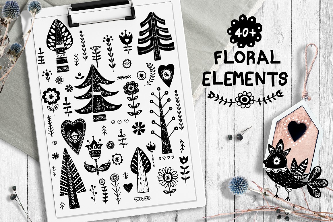 These floral elements are somewhat occult.