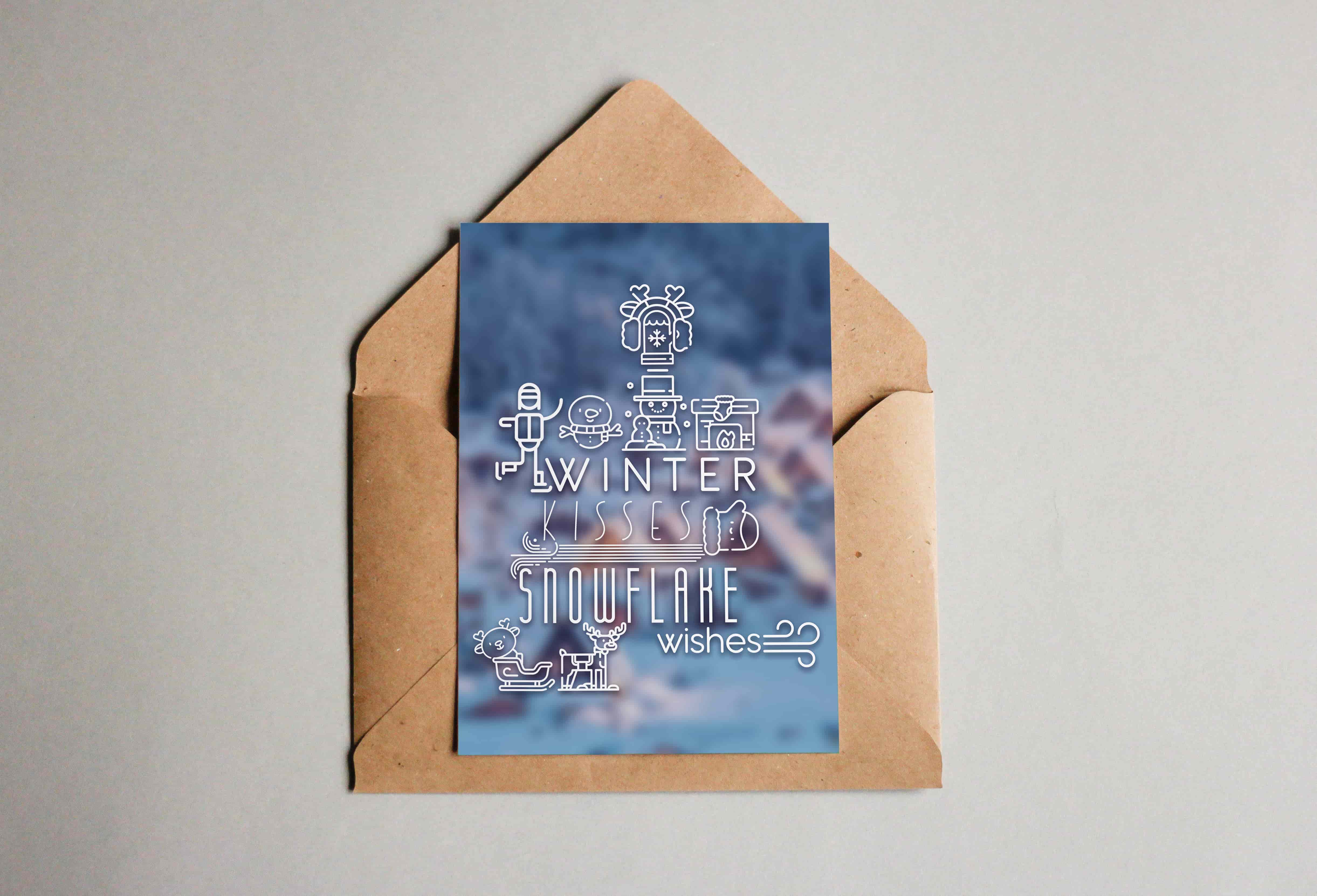 Winter Typography PostCard