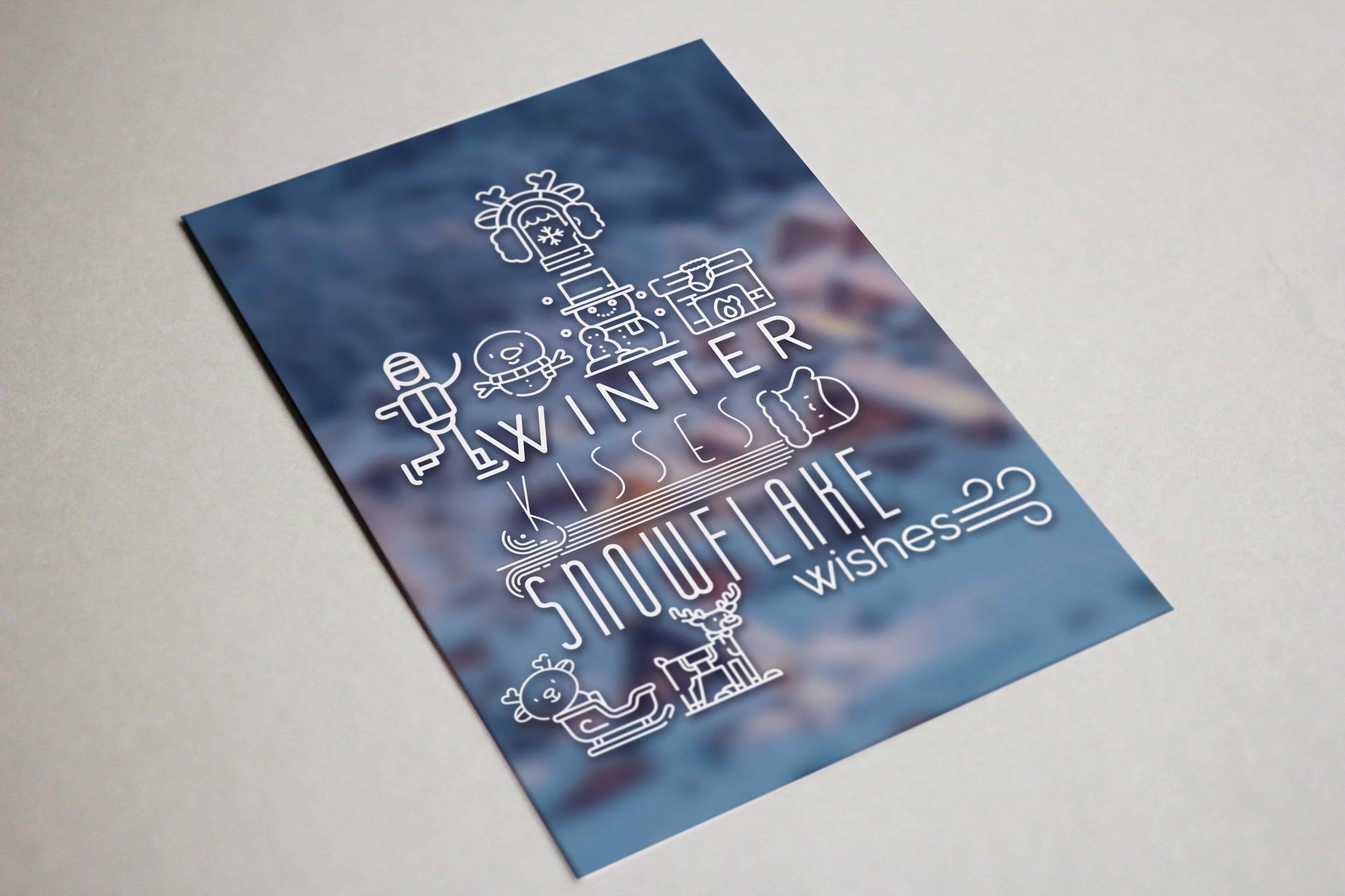 Winter Typography PostCard