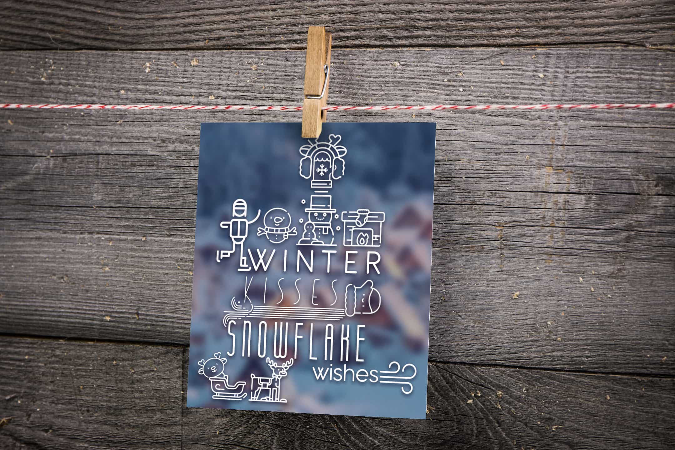 Winter Typography PostCard