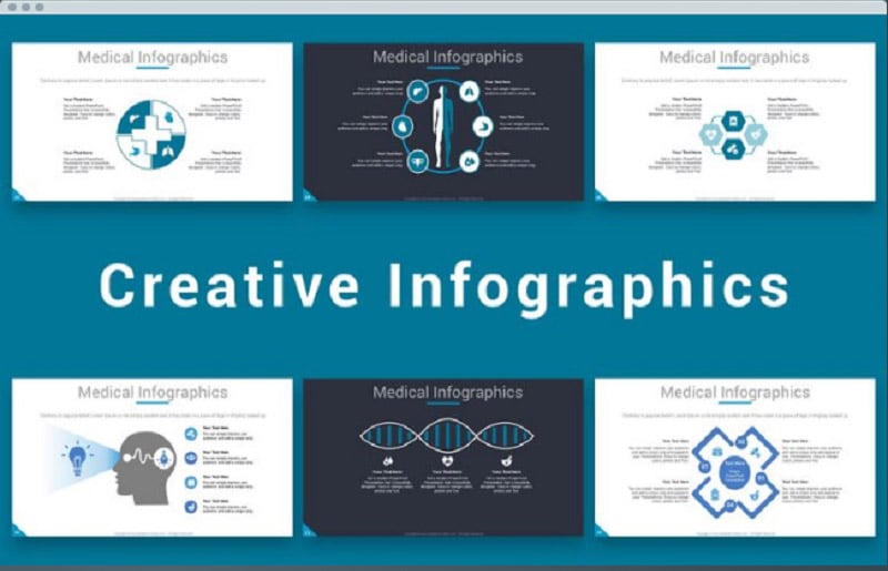 Medical template includes the thematic infographics which help you to convey information in the simplest way.