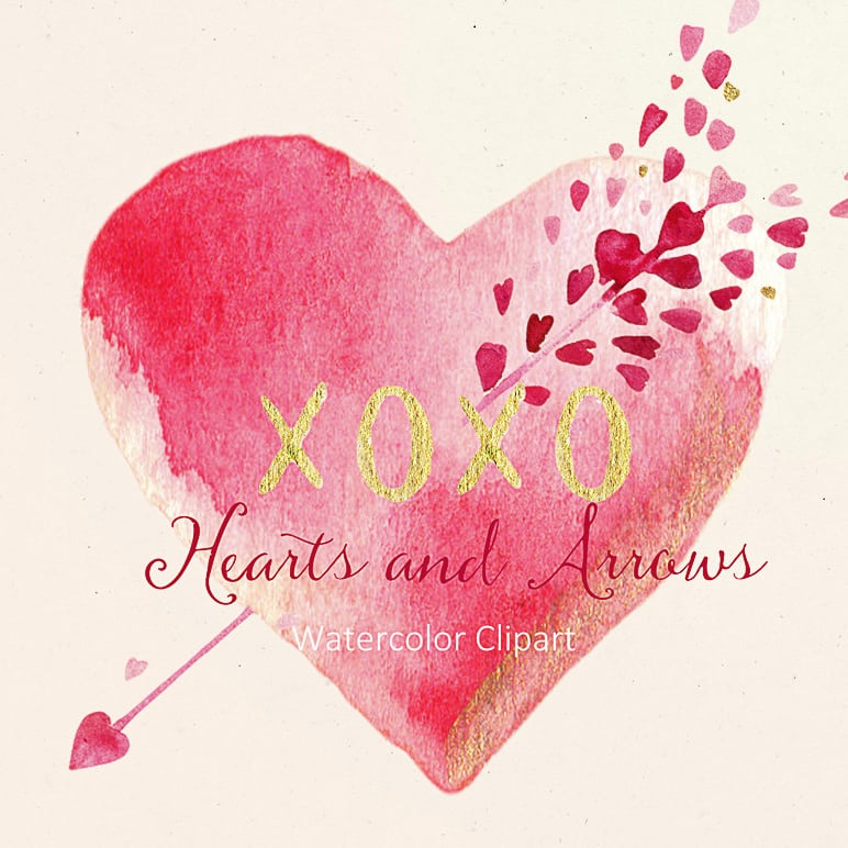 Valentines Hearts and Arrows Clipart – $10