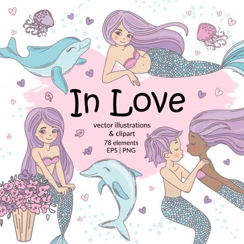 Little Mermaid Clipart main cover.