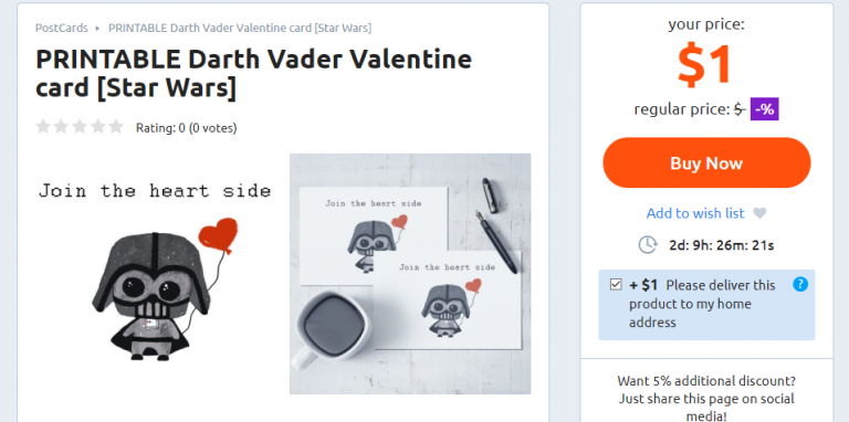 PRINTABLE Darth Vader Valentine card [Star Wars] – MasterBundles
