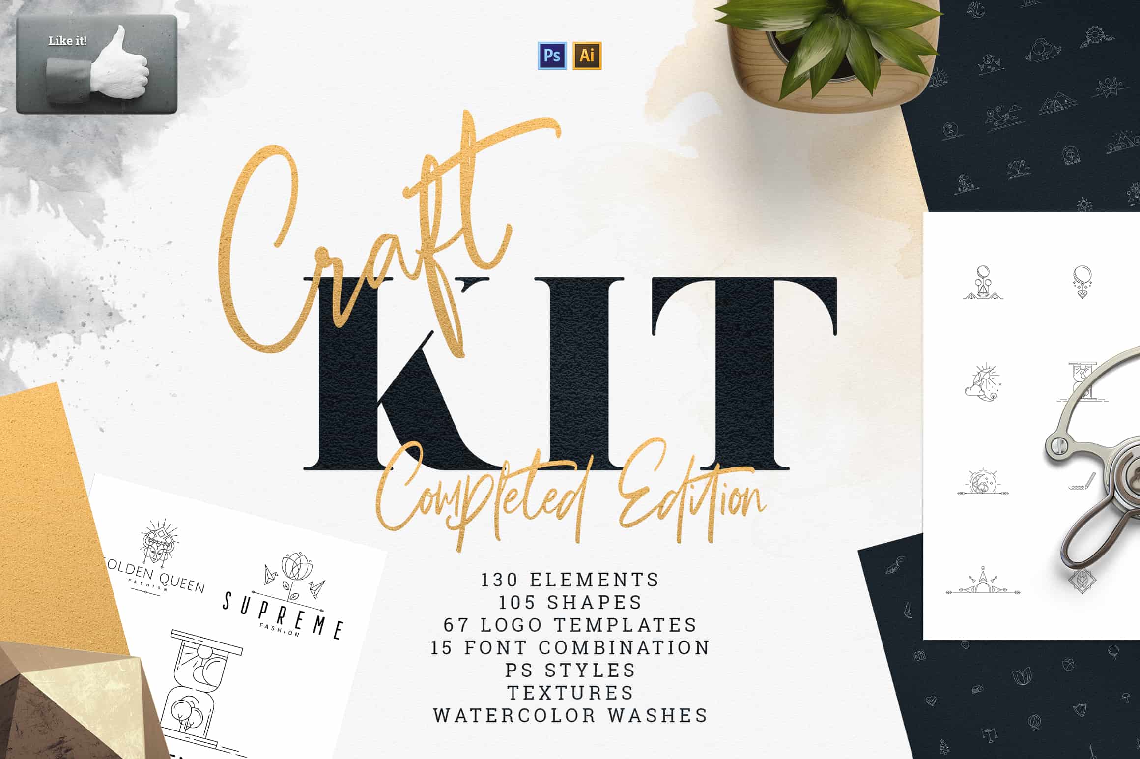 Craft Kit: Logo templates, Shapes, Elements.