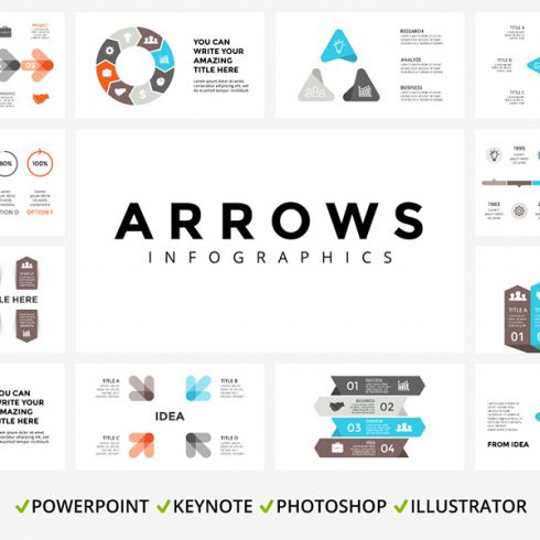 33 Powerpoint & Keynote Arrows Templates - $10