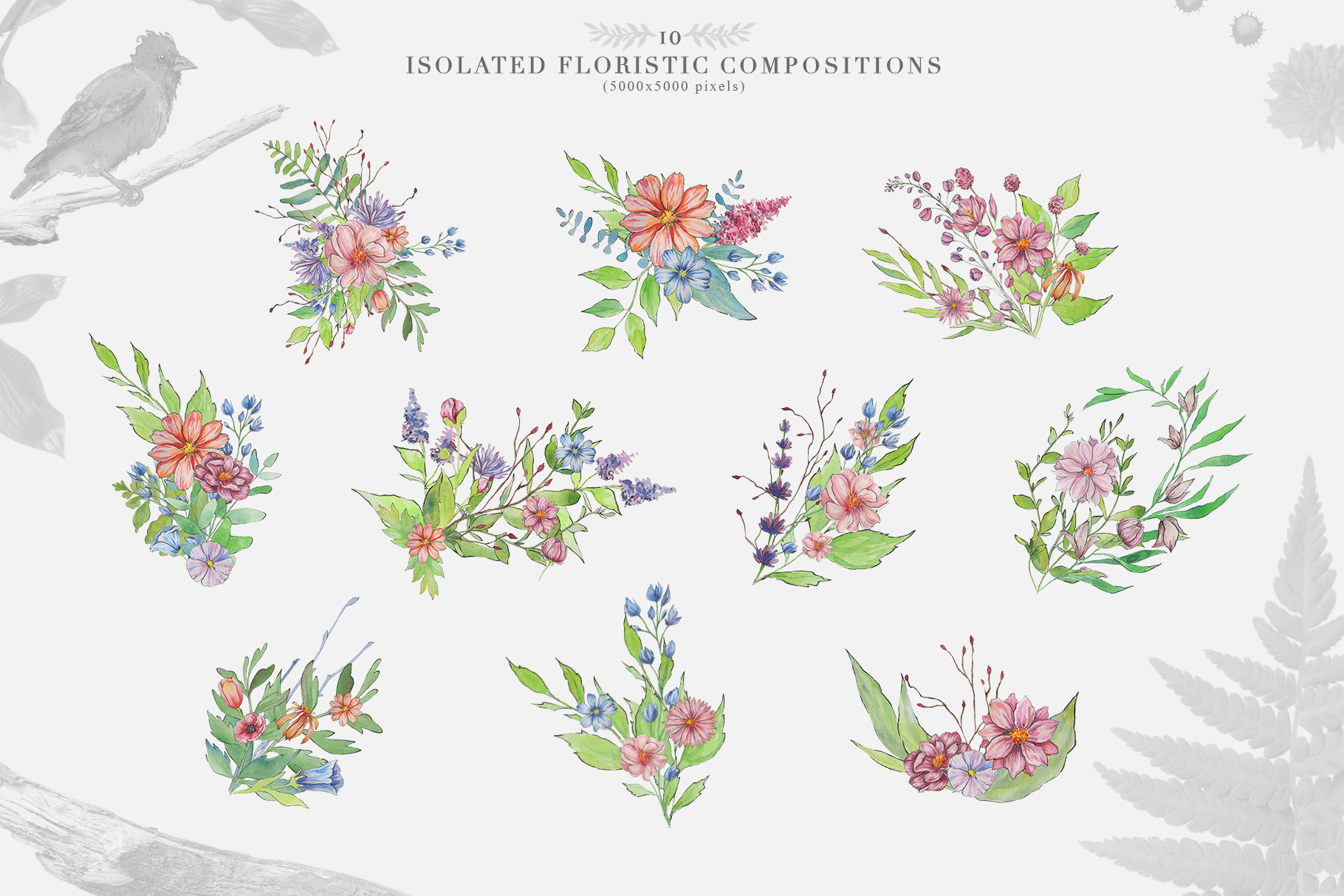 Spring Vibes: Hand-drawn Floral Elements. Spring Vibes: Hand-drawn Floral Elements.