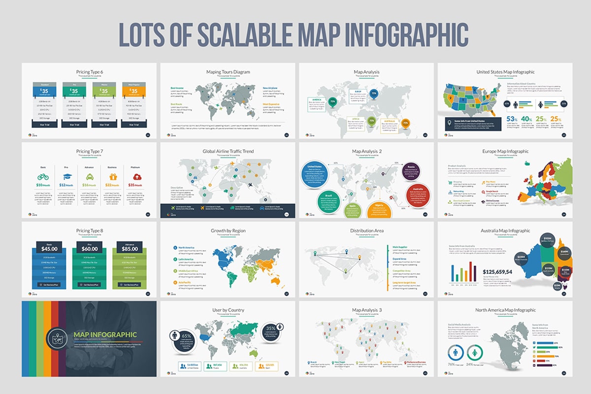 Lots of scalable map infographic.