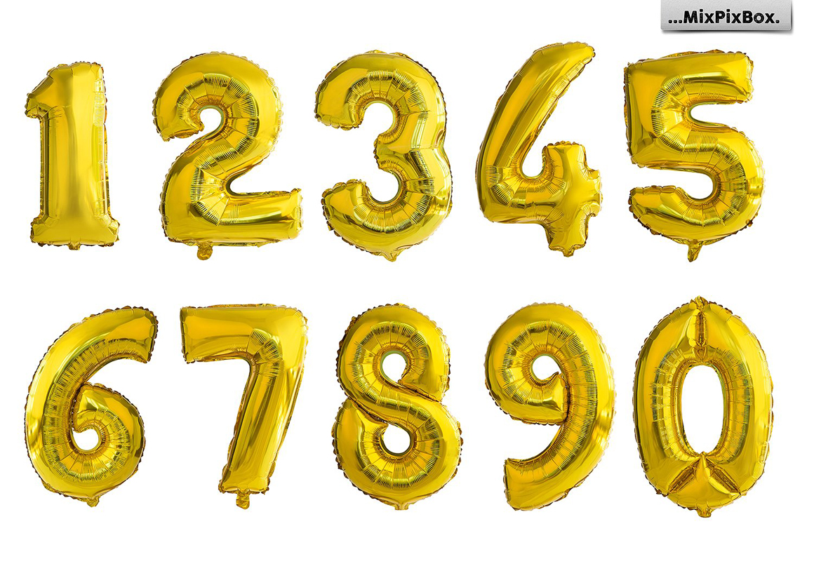 27 Balloon Numbers Overlays
