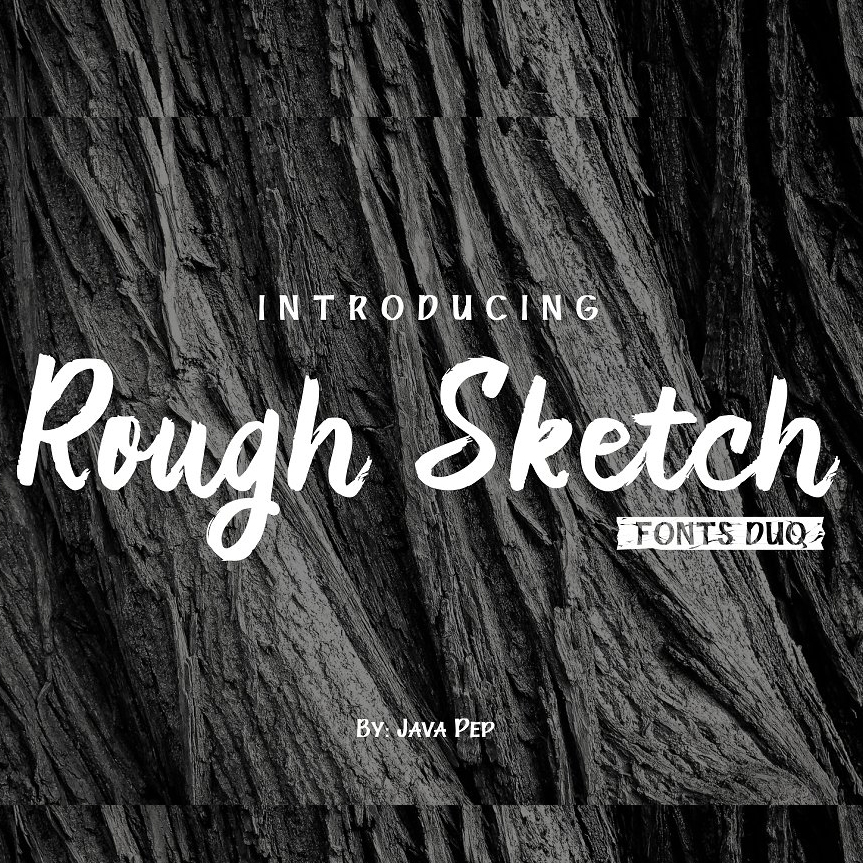 Handwritten Brush Font “Rough Sketch – Fonts Duo”