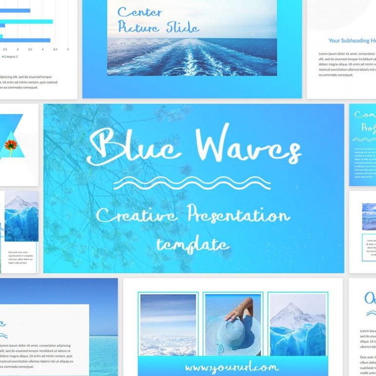 Blue Waves PowerPoint Template 15 MasterBundles
