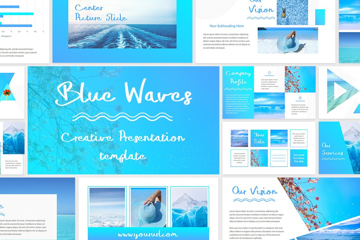 Blue Waves – PowerPoint Template.