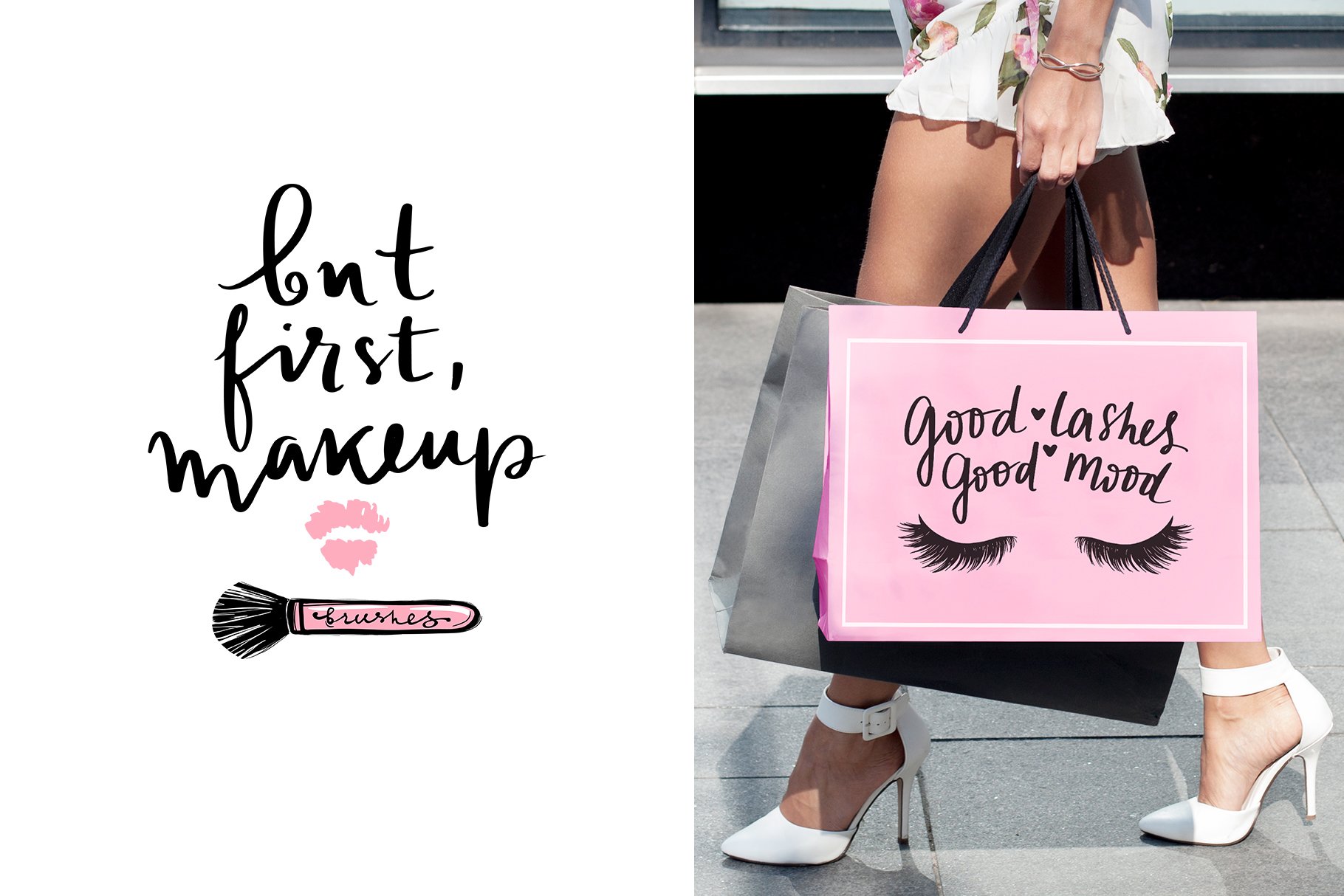 Such a subtle use of this illustration is on a pink horizontal bag.