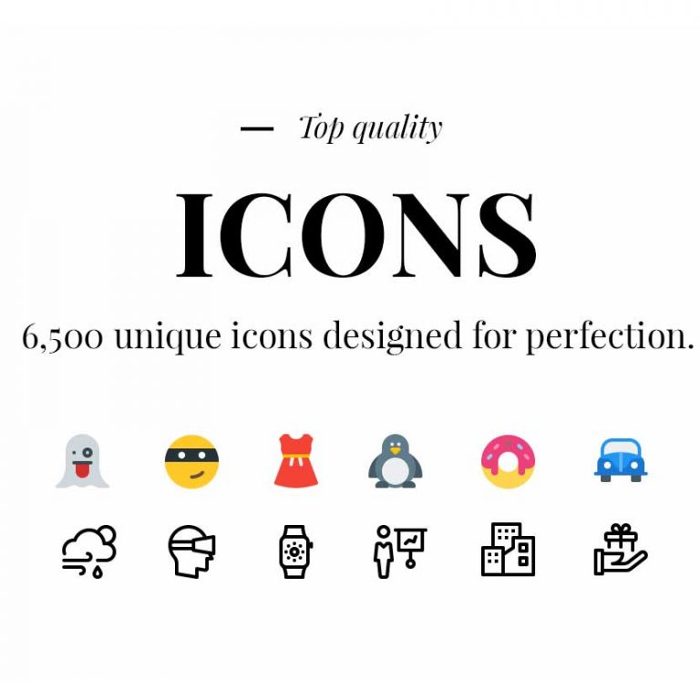 6,500 Unique Icons from Pixelicons - $19 – MasterBundles